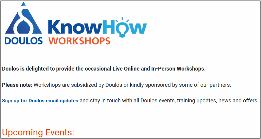 Doulos KnowHow Workshops page